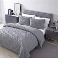 Larch 3 Piece Comforter Set Gray King