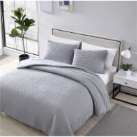 Palm 3 Piece Comforter Set Charcoal Gray King