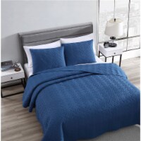 Willow 3 Piece Quilt Set Slate Blue Queen