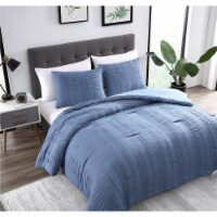 Elm 3 Piece Comforter Set Blue Queen