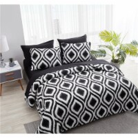 Cypress 7 Piece bed in a bag Comforter Set and Sheet Set Black & White King