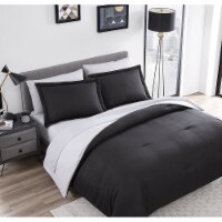 Chestnut Reversible 7 Piece bed in a bag Comforter Set Black & Gray King