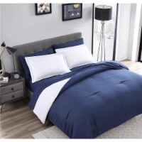Chestnut Reversible 7 Piece bed in a bag Comforter Set White & Navy King