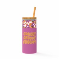 EcoVessel DH Glass Tumbler W/ Silicone Pink Perspective: Main