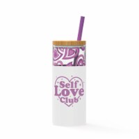 Self Love Club White Glass Silicone Tumbler Perspective: Main