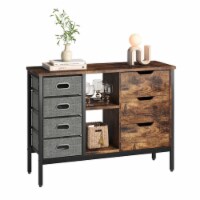 Bestier Sideboard Storage Unit w/ 3 Drawers, 2 Shelves & 4 Sliding Fabric Cubes