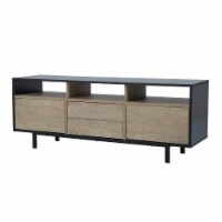 Teamson Home - Bryson TV Stand 65  Flat Screen with 2 Drawer 3 Open Shelves and 2 Door