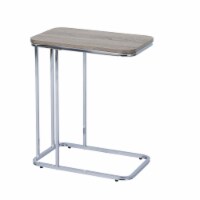 Teamson Home Cora 20  C-Table with Wood Grain Finish and Metal Base, Brown