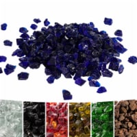 Teamson Home Reflective Tempered Fireplace Fire Glass, Safe for Propane Gas Fire Pit, Blue