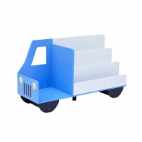 Fantasy Fields by Teamson Kids Truck 3-Tier Wooden Display Bookcase, White/ Blue