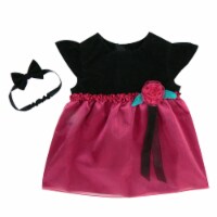 Sophia's - 15  Doll - Velvet & Berry Satin Holiday Dress - Black