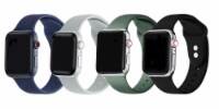 4-Pack of Silicone Bands for Apple Watch Series 1,2,3,4,5,6 & SE - Size 42mm/44mm