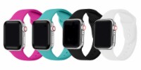 4-Pack of Silicone Bands for Apple Watch Series 1,2,3,4,5,6 & SE - Size 42mm/44mm