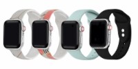 4-Pack of Silicone Bands for Apple Watch Series 1,2,3,4,5,6 & SE - Size 42mm/44mm