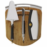 HALO Cook & Serve 6pc Pizza Kit w/Pizza Peels, Mezzaluna Cutter, Server, & Tongs