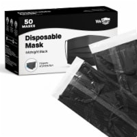 WeCare  Individually Wrapped Disposable Face Masks, 50 Pack, Black