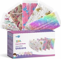 WeCare Individually Wrapped Kids Face Masks, Pack of 50, Assorted Unicorn