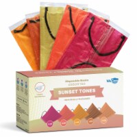 WeCare Individually Wrapped Face Masks, Pack of 50, Assorted Sunset Tones