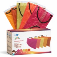 WeCare Individually Wrapped Kids Face Masks, Pack of 50, Assorted Sunset Tones
