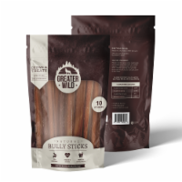 Greater Wild 6 Single-Ingredient Beef Bully Sticks, Natural Dog Treats - 10 Split Sticks