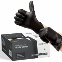 FifthPulse Extra-Thick Disposable Nitrile Medical Gloves, Black, 50 Count - 4.5ML Thickness