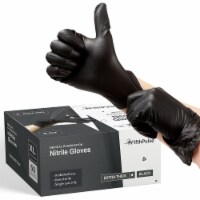 FifthPulse Extra-Thick Disposable Nitrile Medical Gloves, Black, 50 Count - 4.5ML Thickness