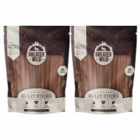 Greater Wild 6 Single-Ingredient Beef Bully Sticks, Natural Dog Treats - 50 Split Sticks
