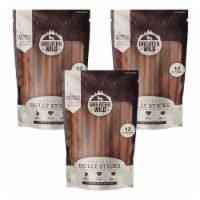 Greater Wild 12 Single-Ingredient Beef Bully Sticks, Natural Dog Treats - 36 Split Sticks
