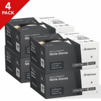 FifthPulse Extra-Thick Disposable Nitrile Medical Exam Gloves, Black - 4 Boxes of 100 Count