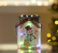 Snowman Glass Lantern