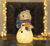 Glowing Snowman With Christmas Tree