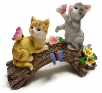 VP Home Kittens on a Log Solar Powered LED Outdoor Decor Garden Light