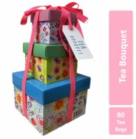 Tea Gift Set for Tea Lovers | Tea Bouquet Gift Box Tower | 80 Tea Bags