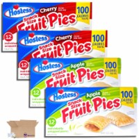 Snack Size 100 Calorie Mini Fruit Pies by Hostess | 12 Count Box | Apple & Cherry Combo | Pac