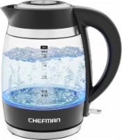 Chefman Rapid-Boil 1.8L Electric Kettle w/ Removable Lid and LED Indicator Lights - Black Perspective: Main