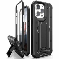 V Case for iPhone 13 Pro with Built-in Screen Protector & Kickstand- Black