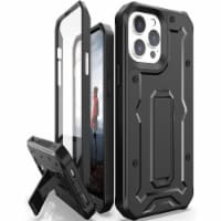 V Case for iPhone 13 Pro Max with Built-in Screen Protector & Kickstand- Black