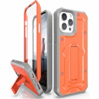 V Case for iPhone 13 Pro Max with Built-in Screen Protector & Kickstand- Orange