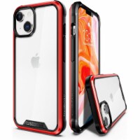 CaseBorne R Series Case for iPhone 14 / iPhone 13 Aluminum Frame Clear Backplate - Red
