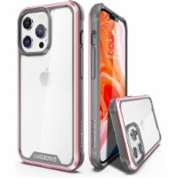 CaseBorne R Series Case for iPhone 13 Pro Max Aluminum Frame Clear Backplate - Pink