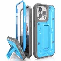 V Case for iPhone 13 Pro with Built-in Screen Protector & Kickstand- Blue