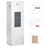 vidaXL BBQ Oven Smoker with 2.2 lb Wood Chips 17.5 x11.4 x48.8