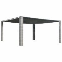vidaXL Gazebo with Sliding Roof Poly Rattan 157.4 x157.4 x78.7   Gray and Anthracite