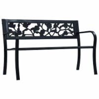 vidaXL Patio Bench 49.2 Black Steel