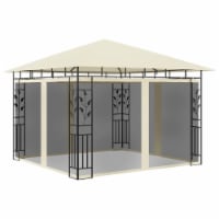 vidaXL Gazebo with Mosquito Net 9.8'x9.8'x9' Cream 0.6 oz/ft²