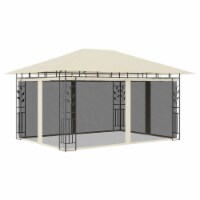 vidaXL Gazebo with Mosquito Net 13.1'x9.8'x9' Cream 0.6 oz/ft²