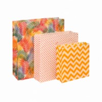 Waxed Food Bags Set, One of Small, Medium, Large Reusable Waxed Food Storage Bag