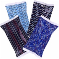 TruHealth 4 Pack Small Reusable Ice Packs for Lunch Box Long Lasting Blue Black Prints