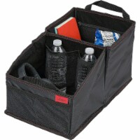 Lusso Gear Large Car Seat Organizer Bucket for Extra Storage Black with Red Stitching