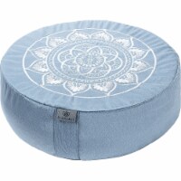 Florensi 16 Round Meditation Cushion 100% Buckwheat Fill, Pale Blue